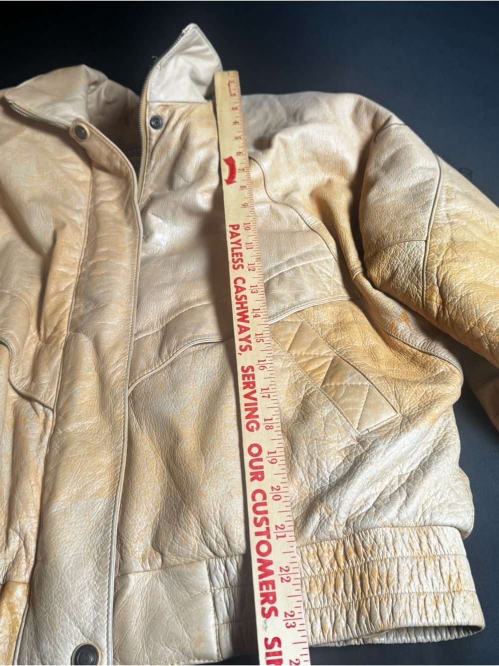 Vintage Wilsons Leather Cream Bomber Jacket Thinsulate Large Gorpcore Vintage - Picture 7 of 8